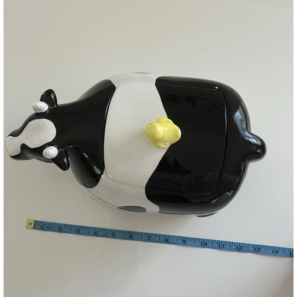 Cooks Club Kitchen Black And White Cow And Chick Vintage Cookie Jar